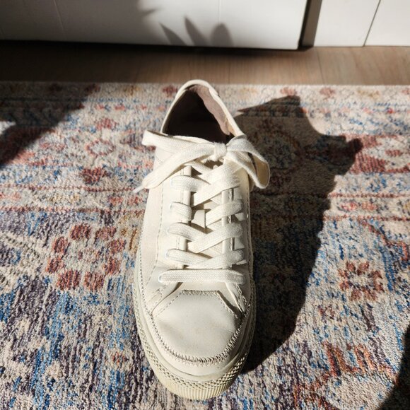 All Saints Milla Sneaker Leather Low Top in Cream Size 9 - Picture 6 of 8